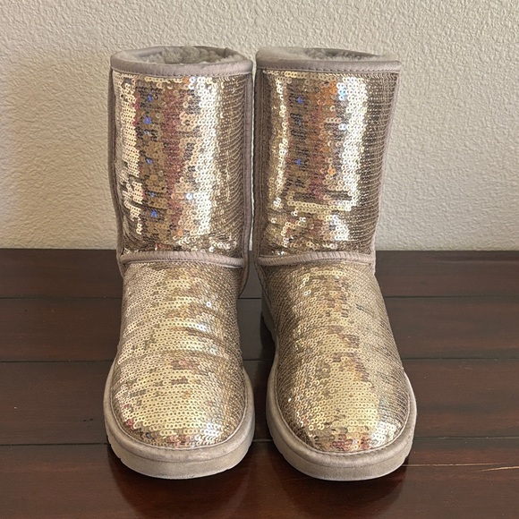 UGG Silver Sequin Boots - Picture 1 of 8